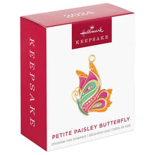 Load image into Gallery viewer, Mini Petite Paisley Butterfly Metal Ornament, 1.3” 2024
