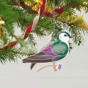 The Beauty of Birds Violet-Green Swallow Ornament 2024