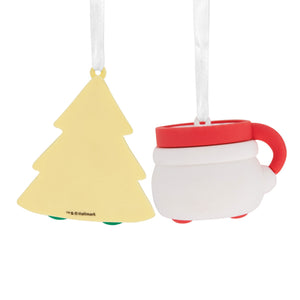 Better Together Santa Milk Mug and Christmas Tree Cookie Magnetic Hallmark Ornaments, Set of 2