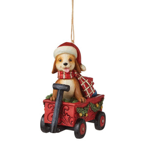 Dog in Wagon Ornament