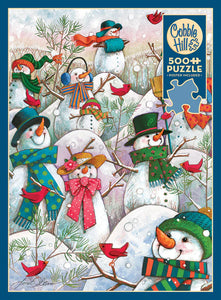 Hill Of A Lot Of Snowmen - 500 Piece Puzzle by Cobble Hill