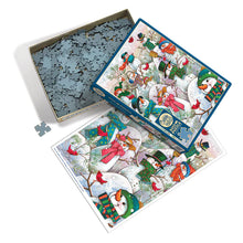 Load image into Gallery viewer, Hill Of A Lot Of Snowmen - 500 Piece Puzzle by Cobble Hill
