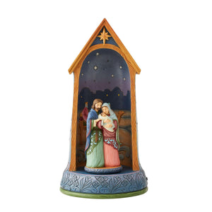 Holy Family in Stable Lighted Jim Shore