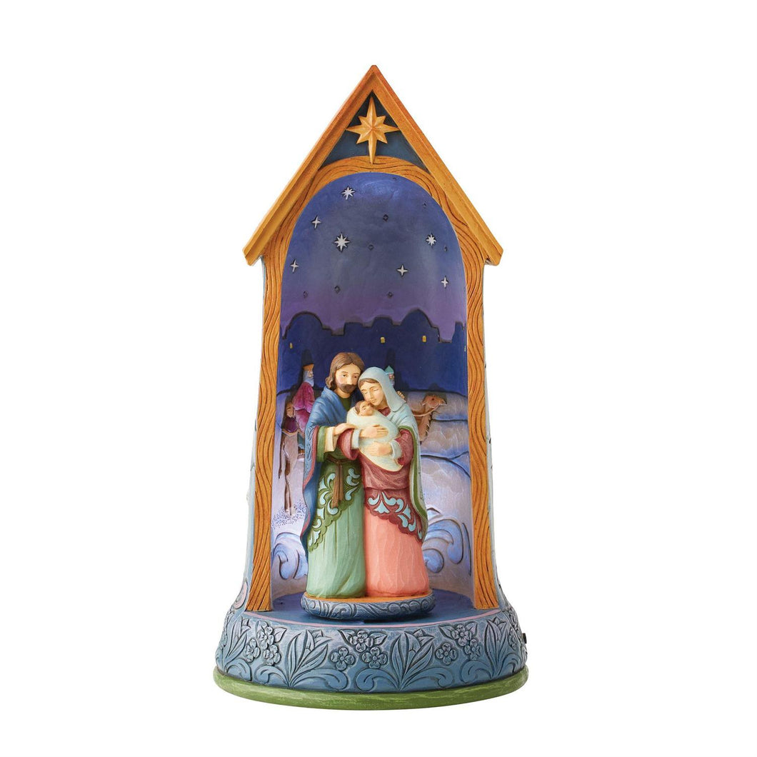 Holy Family in Stable Lighted Jim Shore
