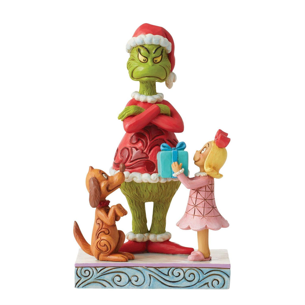 Max,Cindy Giving Gift toGrinch Jim Shore Dr. Seuss