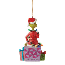 Load image into Gallery viewer, Grinch on Present Ornament Jim Shore Dr. Seuss
