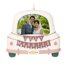 Load image into Gallery viewer, Just Married 2024 Porcelain Photo Frame Ornament

