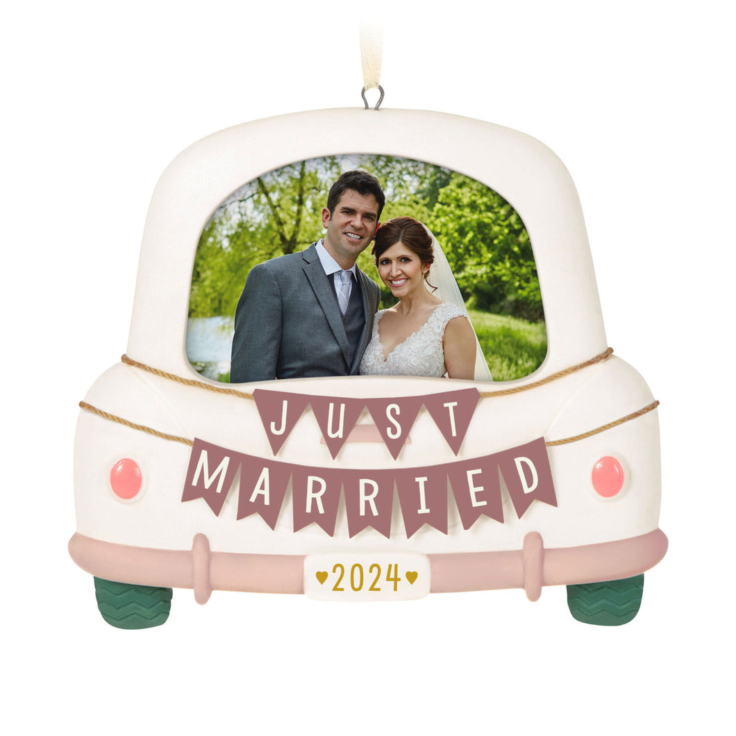 Just Married 2024 Porcelain Photo Frame Ornament