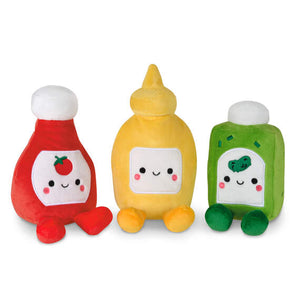 Better Together Ketchup, Mustard and Relish Magnetic Plush Trio, 7.5"