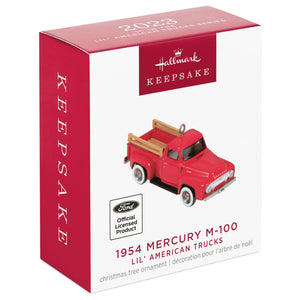 Mini Lil' American Trucks 1954 Mercury M-100 2023 Metal Ornament, 0.75"