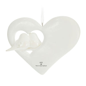 Our First Christmas Birds in Heart 2023 Porcelain Ornament