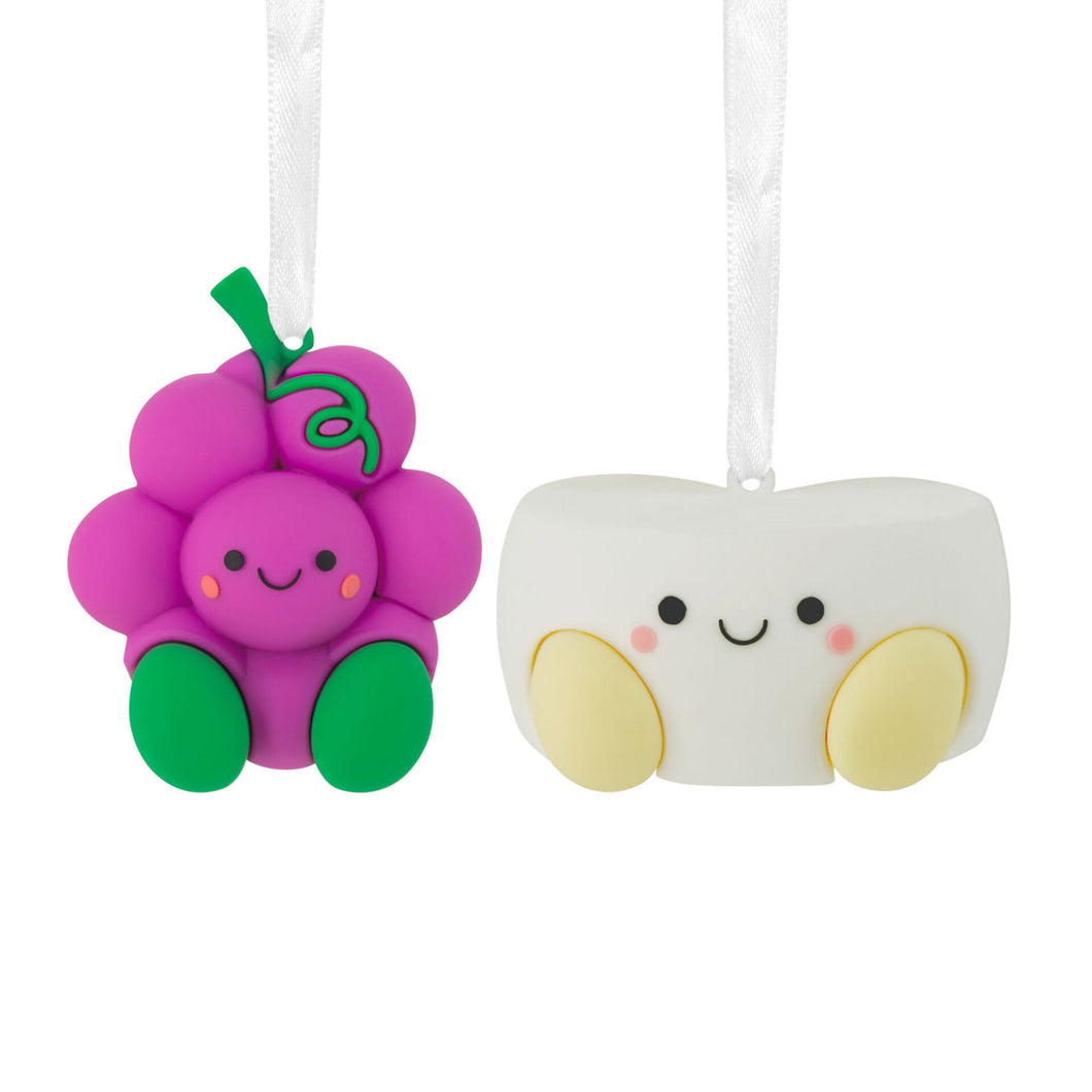 Better Together Grapes and Cheese Magnetic Hallmark Ornaments, Set of 2