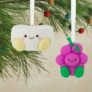 Better Together Grapes and Cheese Magnetic Hallmark Ornaments, Set of 2