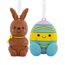 Load image into Gallery viewer, Better Together Chocolate Bunny and Easter Egg Magnetic Hallmark Ornaments, Set of 2
