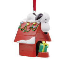 Load image into Gallery viewer, Peanuts® Snoopy on Holiday Doghouse Hallmark Ornament
