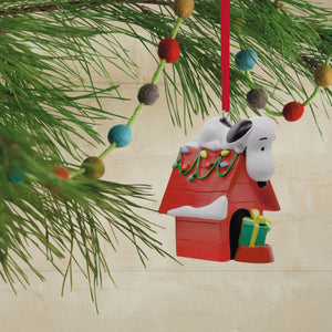 Peanuts® Snoopy on Holiday Doghouse Hallmark Ornament