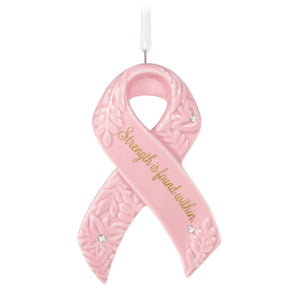 Strength Within Pink Ribbon Porcelain Ornament Benefiting Susan G. Komen®