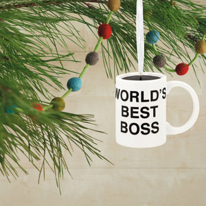 The Office World's Best Boss Coffee Mug Hallmark Ornament