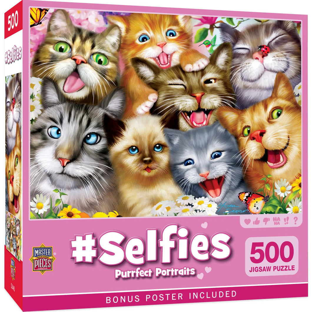 Selfies - Purrfect Portraits 500 Piece Puzzle by Master Pieces