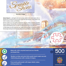 Load image into Gallery viewer, Sparkle &amp; Shine - Snowman Cottage 500 Piece Glitter Puzzle by Master Pieces
