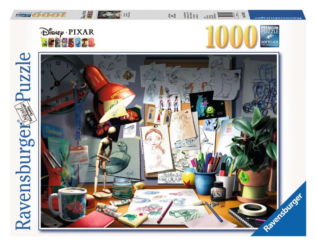 Disney Pixar: The Artist's Desk - 1000 Piece Puzzle By Ravensburger