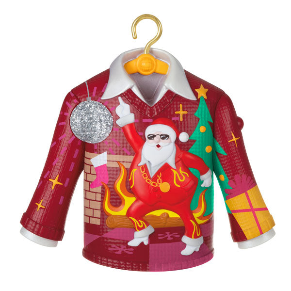 Disco Inferno Santa Crazy Christmas Sweater Musical Ornament
