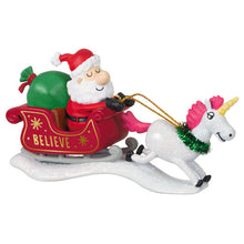 Load image into Gallery viewer, Just Believe Santa With Unicorn Ornament

