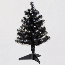 Load image into Gallery viewer, Miniature Black Pre-Lit Christmas Tree, 18.75&quot;
