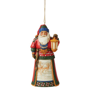 Lapland Santa W/Lantern Ornament