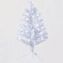 Load image into Gallery viewer, Miniature White Pre-Lit Christmas Tree, 18.75&quot;
