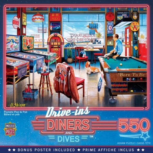 Diners - Pockets Pool & Pub - 550 Piece Puzzle by Master Pieces