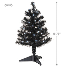 Load image into Gallery viewer, Miniature Black Pre-Lit Christmas Tree, 18.75&quot;
