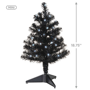 Miniature Black Pre-Lit Christmas Tree, 18.75"
