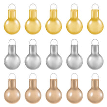 Load image into Gallery viewer, Mini Elegant Gold, Champagne and Silver Glass Ornaments, Set of 15
