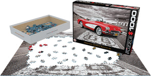 1959 Corvette Driving Down Route 66 - 1000 Piece Puzzle by EuroGraphics