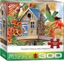 Load image into Gallery viewer, Trumpet Vines &amp; Tree Sparrows - 300 Piece Puzzle by Eurographics
