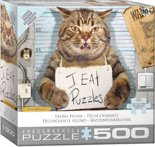 Load image into Gallery viewer, Feline Felon - 500 Piece Puzzle by Eurographics
