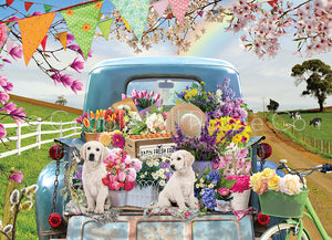 "Country Truck in Spring" - 500 Piece Cobble Hill Puzzle