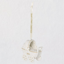 Load image into Gallery viewer, Baby&#39;s First Christmas Pram 2022 Porcelain Ornament
