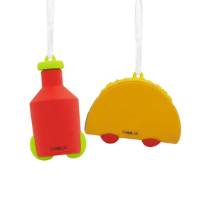 Better Together Taco and Hot Sauce Magnetic Hallmark Ornaments, Set of 2