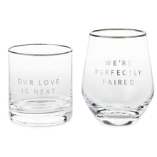 Load image into Gallery viewer, Lowball and Stemless Wine Glass, Set of 2
