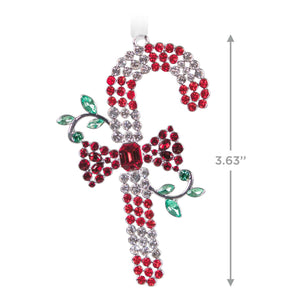 Dazzling Candy Cane Metal Ornament