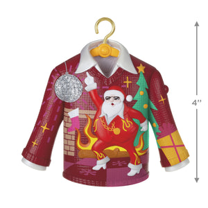 Disco Inferno Santa Crazy Christmas Sweater Musical Ornament