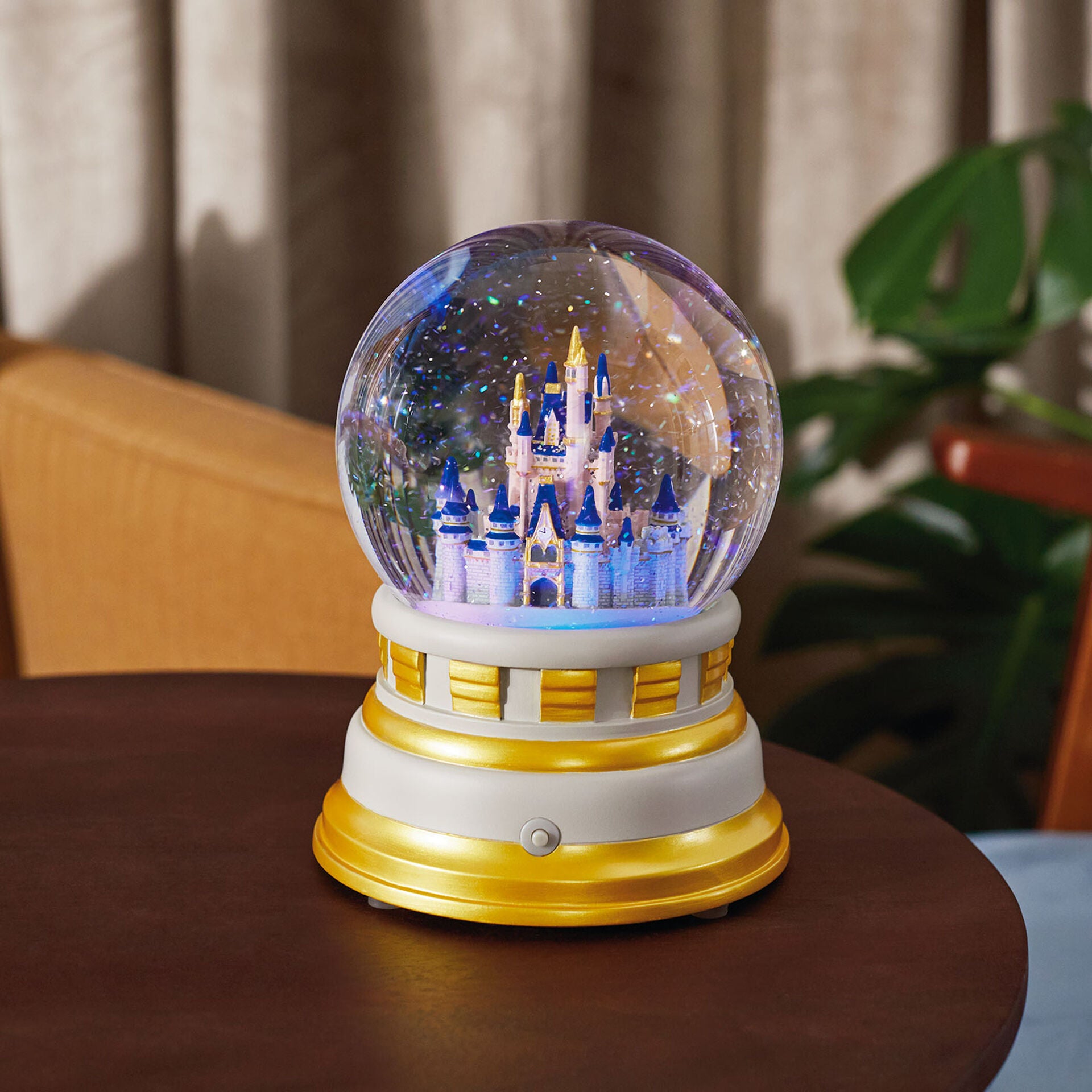 Walt Disney World 50th Anniversary Castle Snow Globe With Light