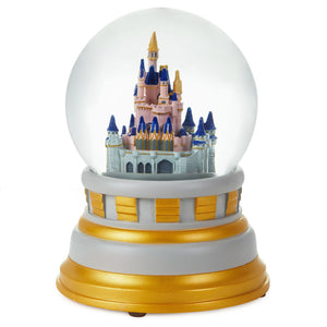 Walt Disney World 50th Anniversary Castle Snow Globe With Light and Sound