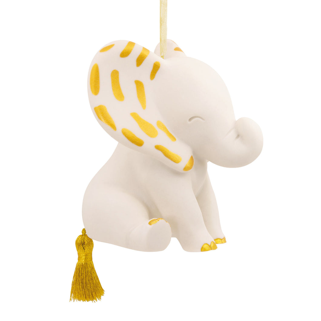 Elephant With Tassel Tail Premium Porcelain Hallmark Ornament