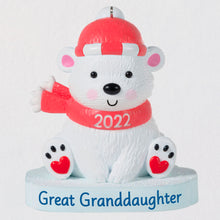 Load image into Gallery viewer, Great Granddaughter Polar Bear 2022 Ornament
