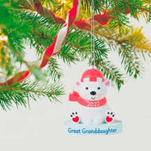 Load image into Gallery viewer, Great Granddaughter Polar Bear 2022 Ornament
