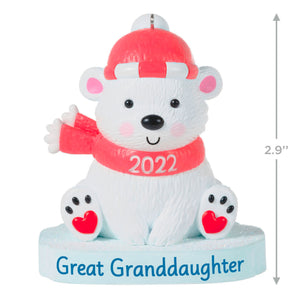 Great Granddaughter Polar Bear 2022 Ornament