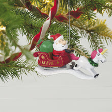 Load image into Gallery viewer, Just Believe Santa With Unicorn Ornament
